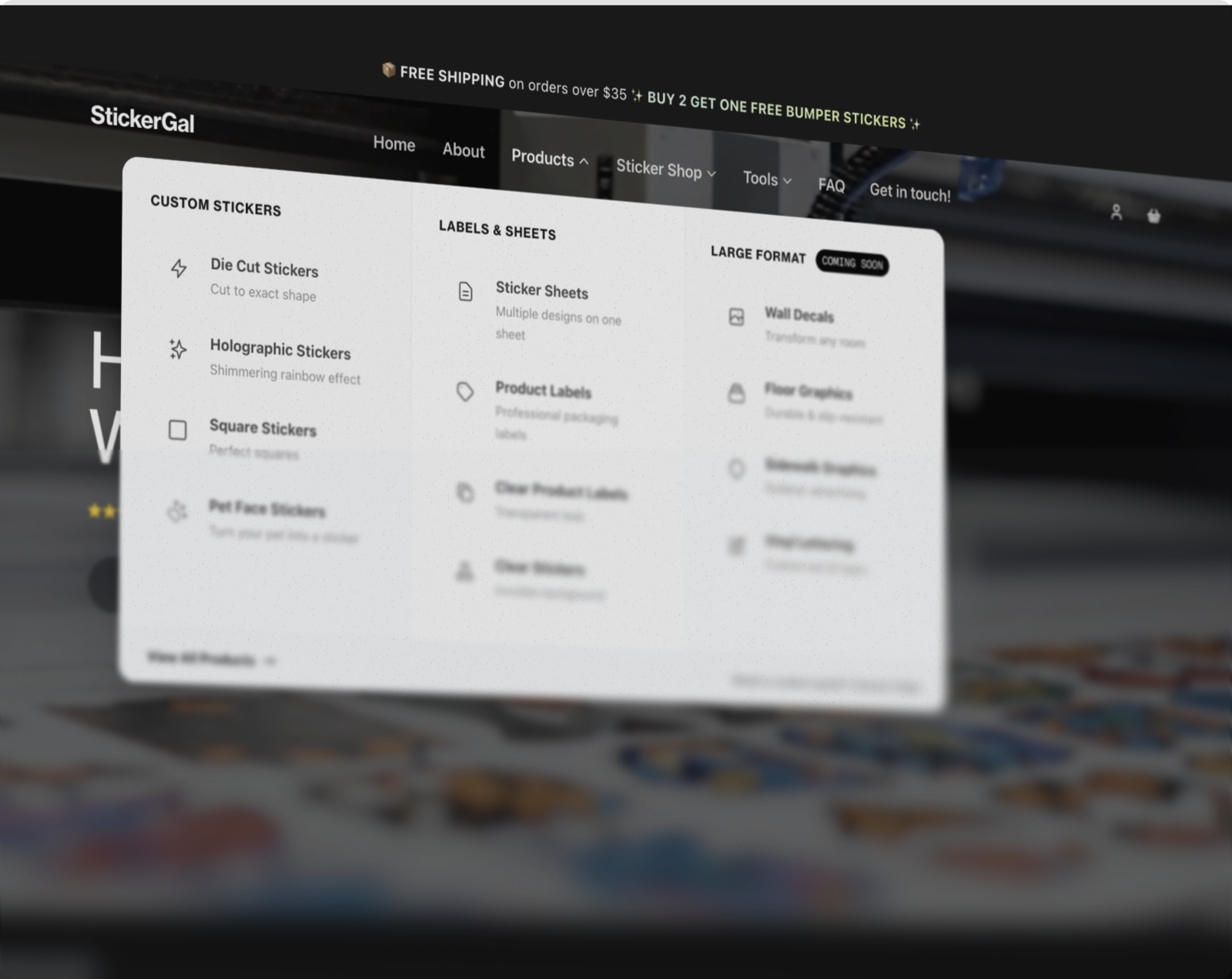 StickerGal - Custom Shopify Store